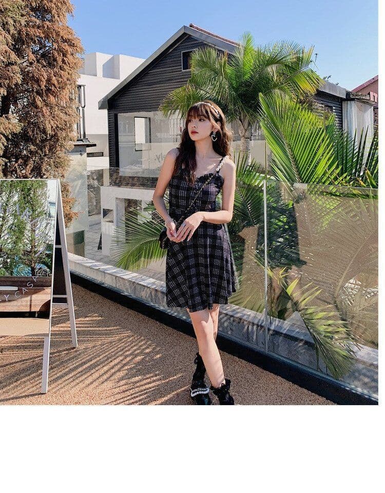 ミニワンピース レースチュール重ねミニキャミワンピース