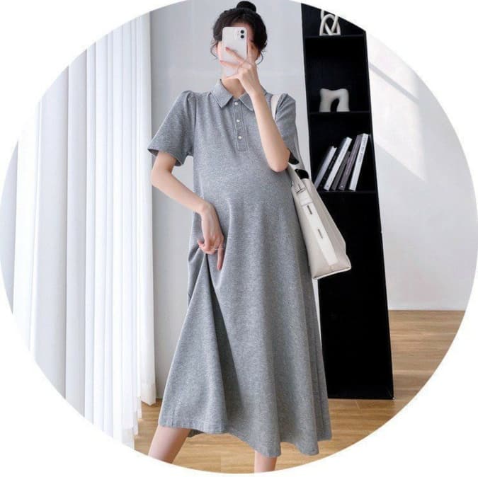 シンプル マタニティ用 ミニワンピース
