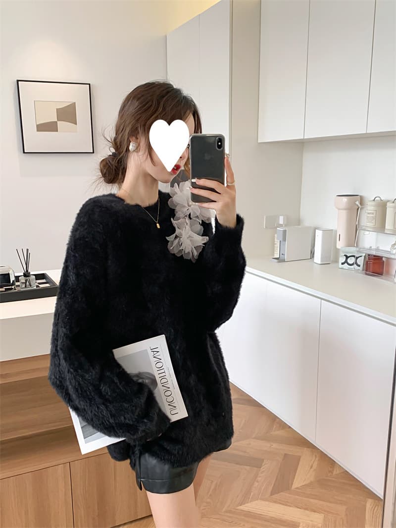 レース マタニティ用 ニットミニワンピース