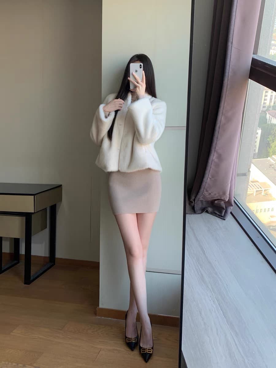 シンプル優美タートルネック タイトミニワンピース