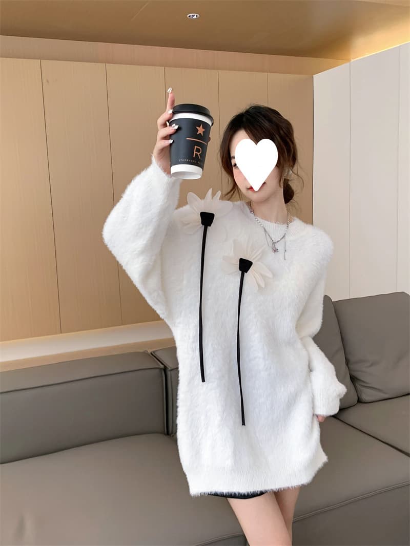 レース マタニティ用 ニットミニワンピース