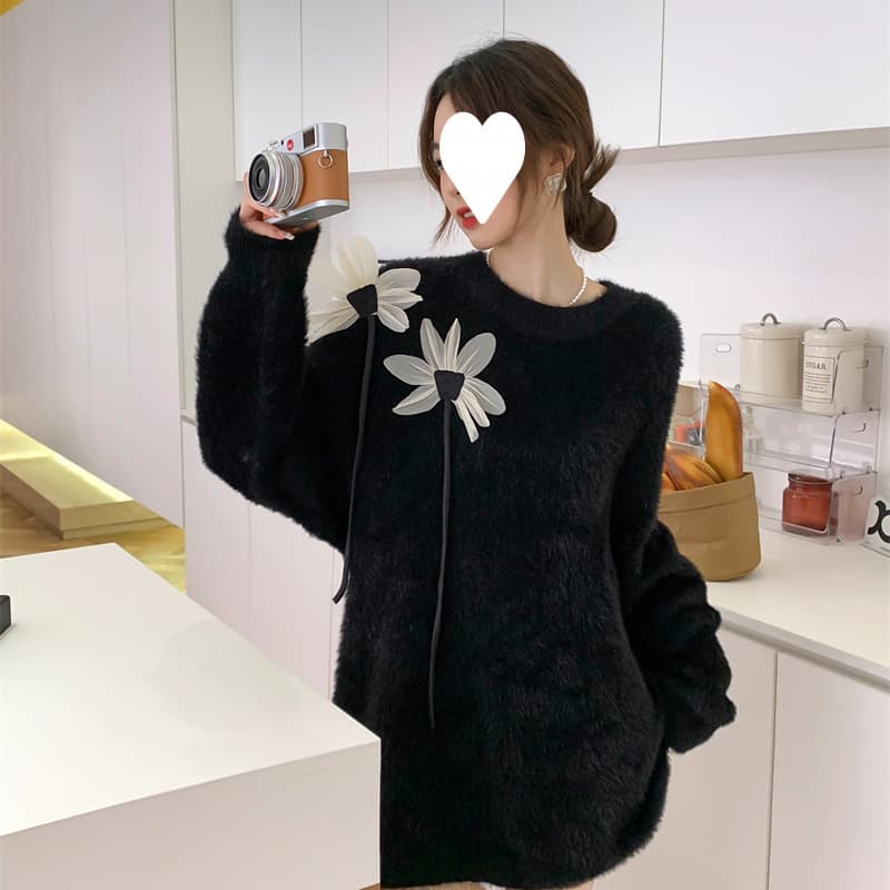 レース マタニティ用 ニットミニワンピース