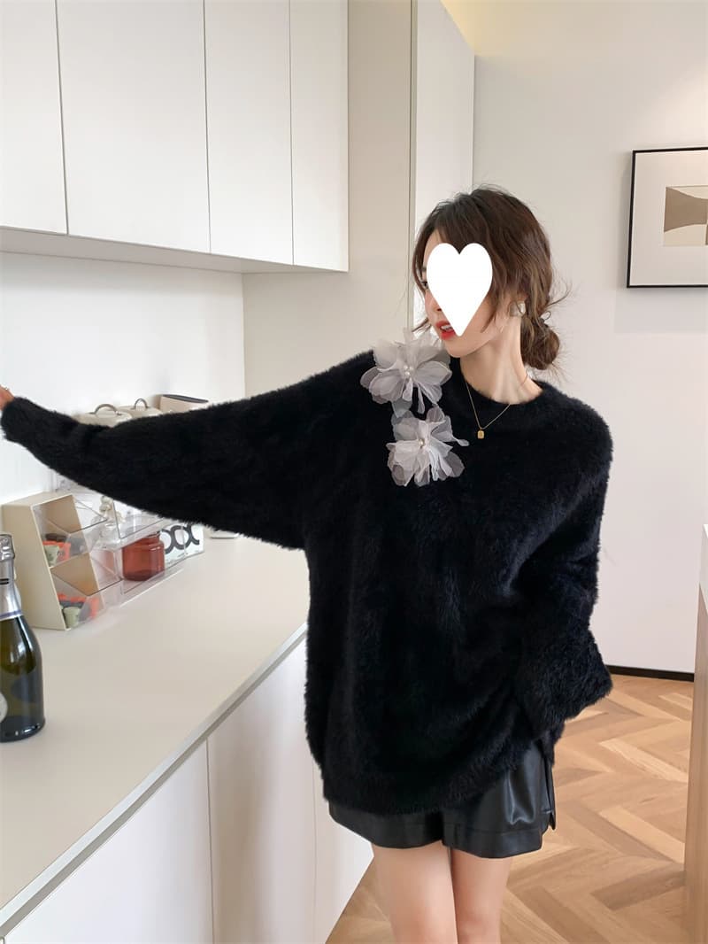 レース マタニティ用 ニットミニワンピース